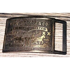 Levi Strauss & Co. Vintage Bronze Tone Belt Buckle Original Riveted